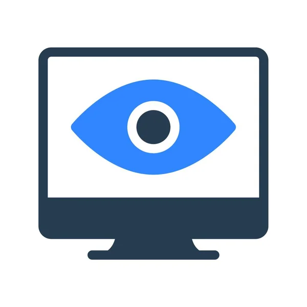 Ekran Web Simgesi Vektör Illüstrasyonunda Göz — Stok Vektör