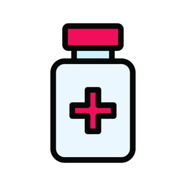 Tıbbi şişe, basit vektör illüstrasyonu