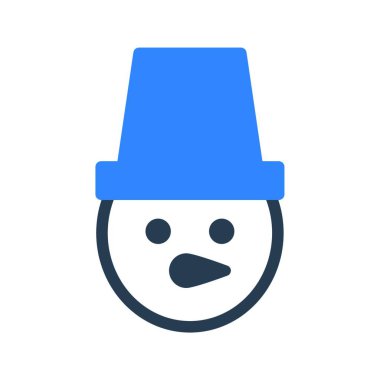 şirin kardan adam simgesi, vektör illüstrasyonu  