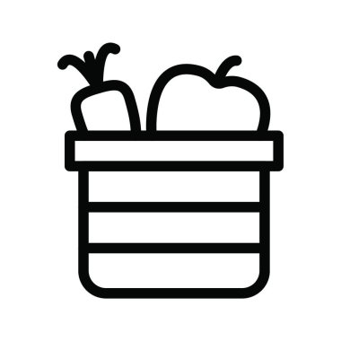 Yemek sepeti, basit vektör illüstrasyonu