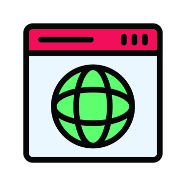 İnternet simgesi, vektör illüstrasyonu