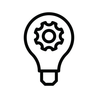 Fikir, ampul ağ ikonu vektör çizimi