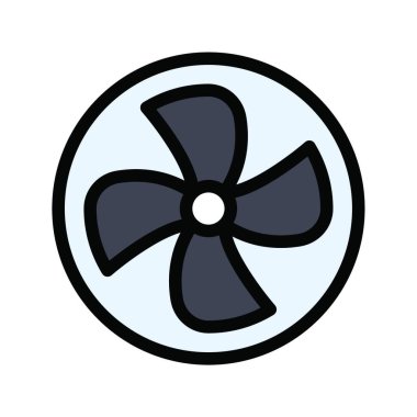 Basit bilgisayar fan simgesi, vektör illüstrasyonu