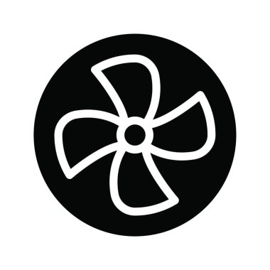 Basit bilgisayar fan simgesi, vektör illüstrasyonu
