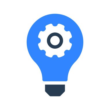 Fikir, ampul ağ ikonu vektör çizimi