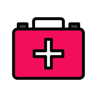 first aid medical emergency kit web icon vector illustration