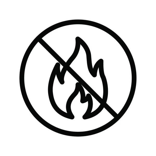 Feuer Verboten Verbotenes Warnschild Für Lagerfeuer — Stockvektor
