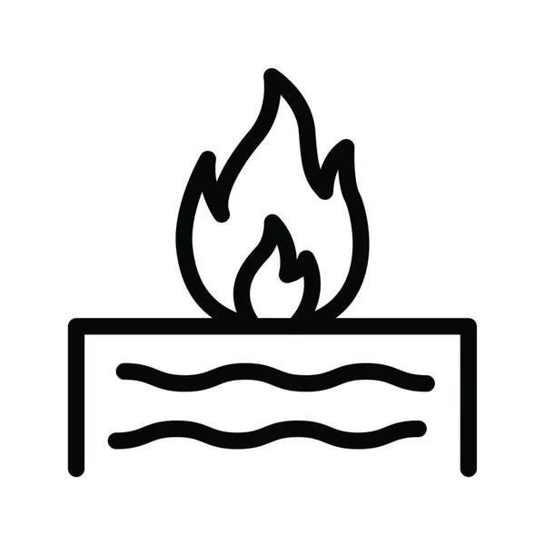 Simple Web Icon Campfire Isolated White — Stock Vector