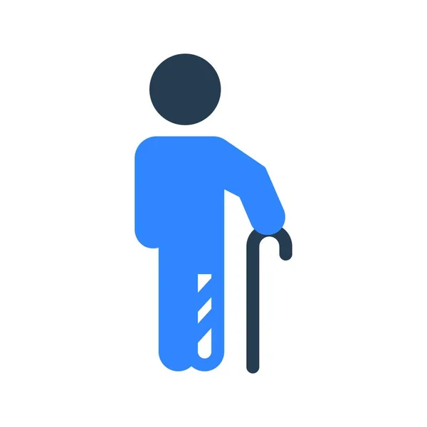 Uomo Con Camminatore Semplice Illustrazione Vettoriale — Vettoriale Stock