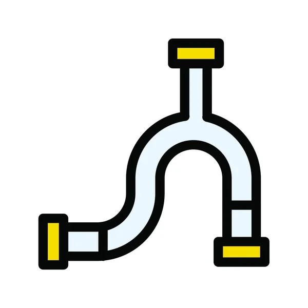 Idraulico Pipeline Icona Vettoriale Illustrazione — Vettoriale Stock