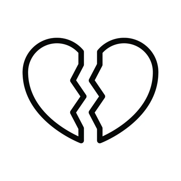 Broken Heart Web Icon Vector Illustration — Stock Vector