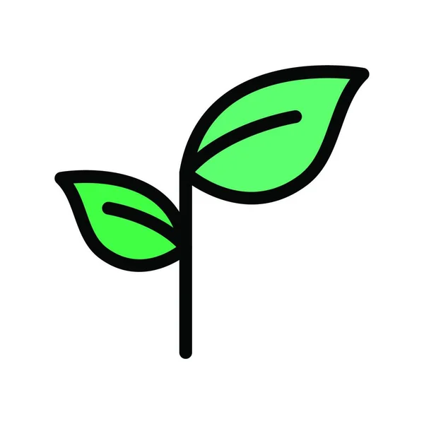 Zielona Roślina Prosty Wektor Ilustracji — Wektor stockowy
