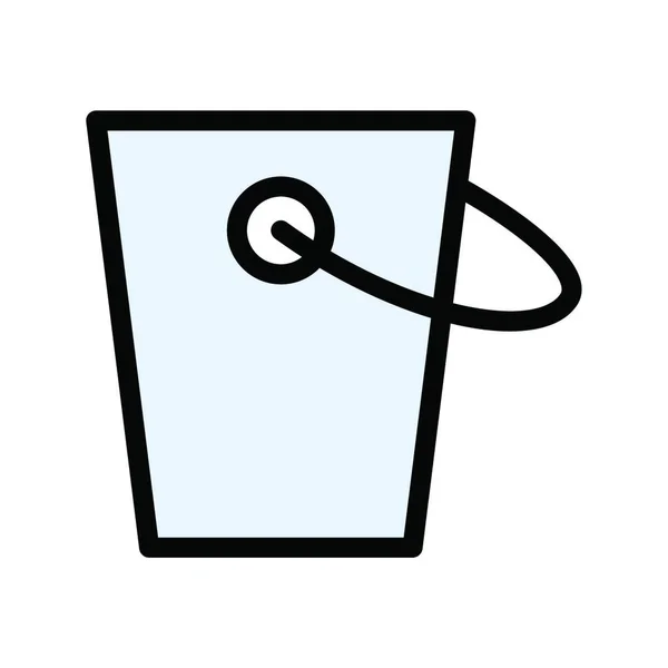 Kbelík Vodu Jednoduchá Vektorová Ilustrace — Stockový vektor