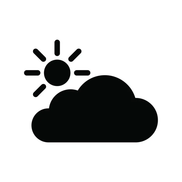 Хмара Сонце Значок Векторні Ілюстрації — стоковий вектор