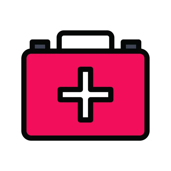 First Aid Medical Emergency Kit Web Icon Vector Illustration — 스톡 벡터