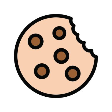  Cookie web simgesi vektör illüstrasyonu