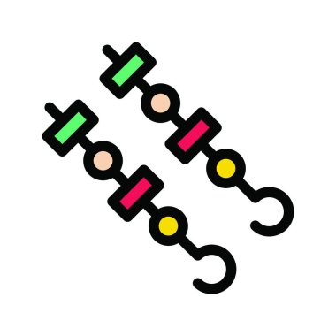 Lezzetli kebap ikonu, vektör çizimi 