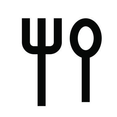 kaşık ve çatal, basit vektör çizimi