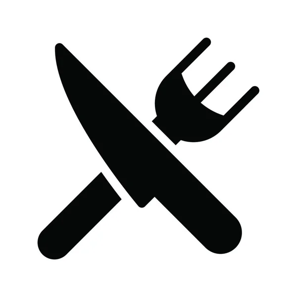 ナイフとフォークのアイコンベクトル図 — ストックベクタ