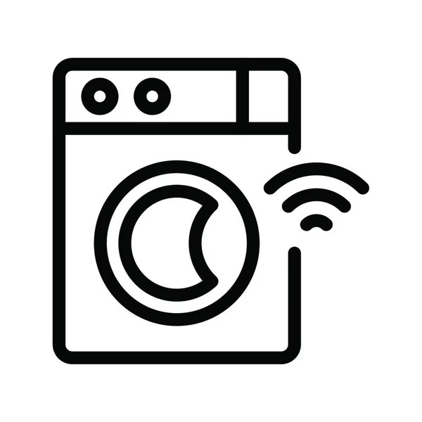 Washing Machine Web Icon Vector Illustration — Stock Vector