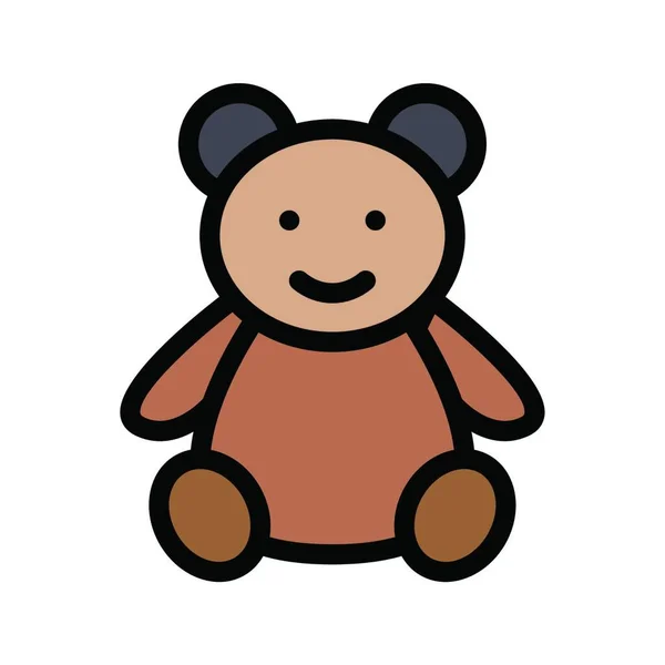 Brinquedo Urso Ícone Vetor Ilustração —  Vetores de Stock