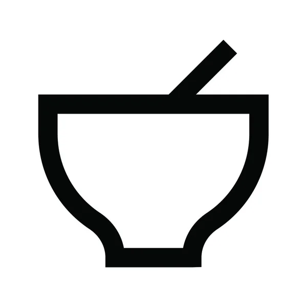 Bowl Spoon Simple Vector Illustration — Stock Vector