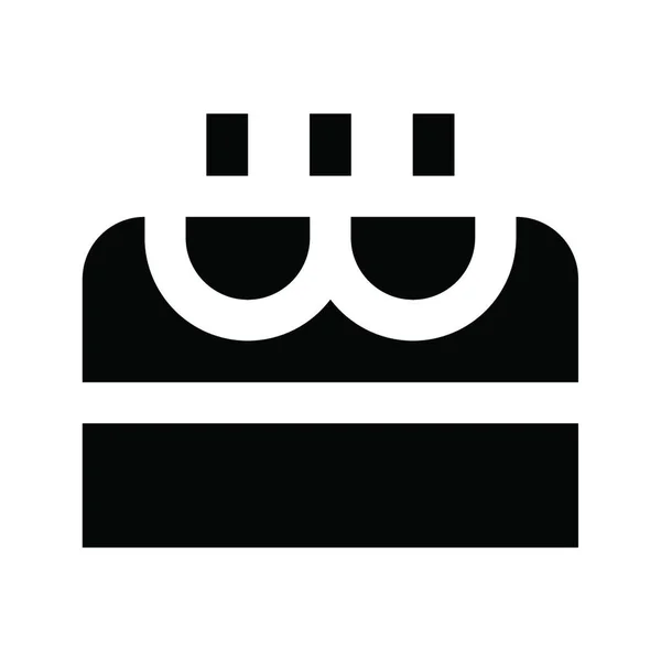 Birthday Cake Icon Vector Illustration — Stock Vector
