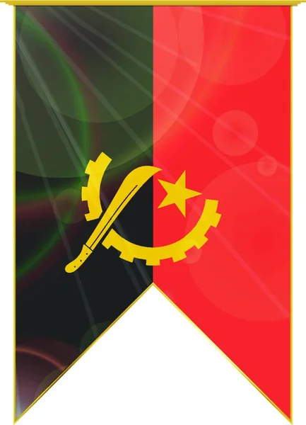 Angola Ruban Drapeau Illustration Vectorielle — Image vectorielle