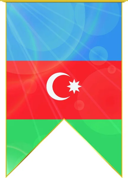 Azerbajdzjan Band Flagga Webben Enkel Illustration — Stock vektor