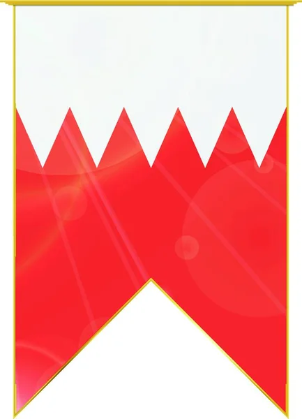 Bendera Pita Bahrain Ilustrasi Sederhana Web - Stok Vektor