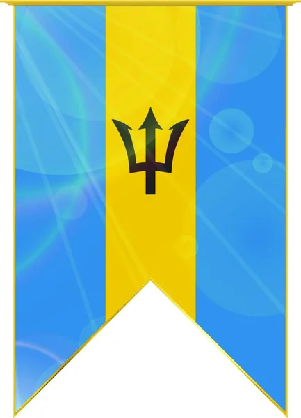 Barbados Ribbon Flag Web Simple Illustration — Stock Vector