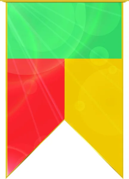 Benin Ribbon Flag Vector Illustration — Stock Vector