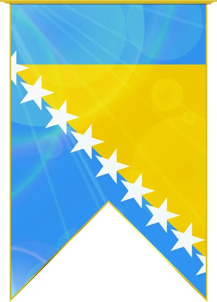 Drapeau Ruban Bosnie Herzégovine Illustration Web Simple — Image vectorielle