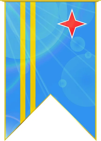 Bendera Pita Aruba Ilustrasi Sederhana Web - Stok Vektor