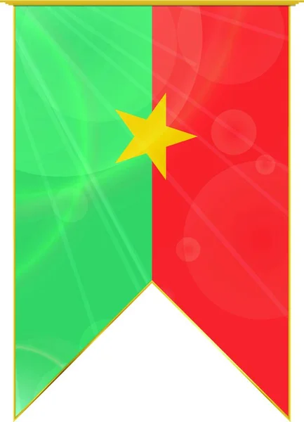 Burkina Faso Ribbon Flag Web Simple Illustration — Stock Vector