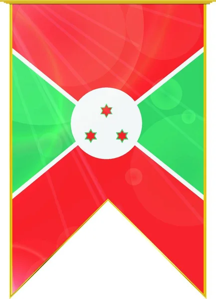Burundi Stuha Vlajka Web Jednoduchá Ilustrace — Stockový vektor
