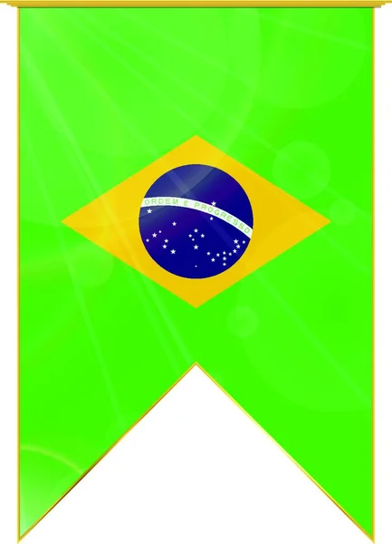 Brasilien Bandfahne Web Einfache Illustration — Stockvektor
