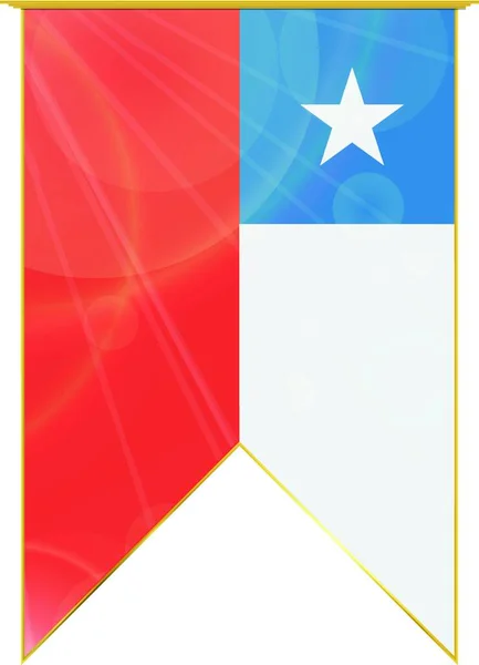 Bendera Pita Chili Ilustrasi Sederhana Web - Stok Vektor
