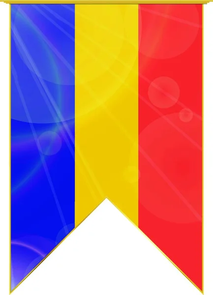 Τσαντ Κορδέλα Σημαία Web Απλή Απεικόνιση — Διανυσματικό Αρχείο