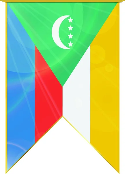 Comore Szigetek Szalag Zászló Web Egyszerű Illusztráció — Stock Vector