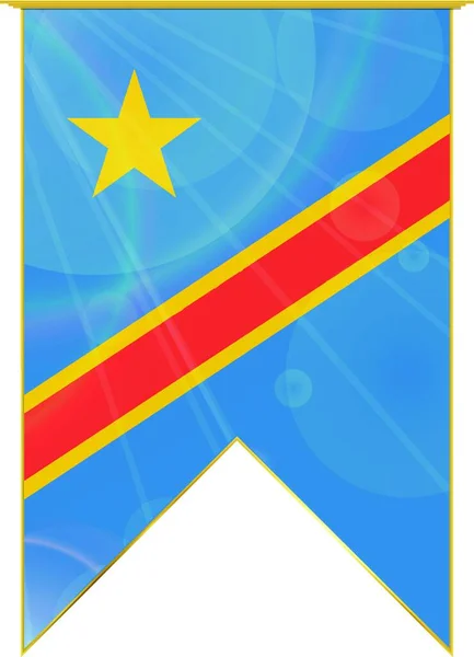 Kongói Szalag Zászló Web Egyszerű Illusztráció — Stock Vector