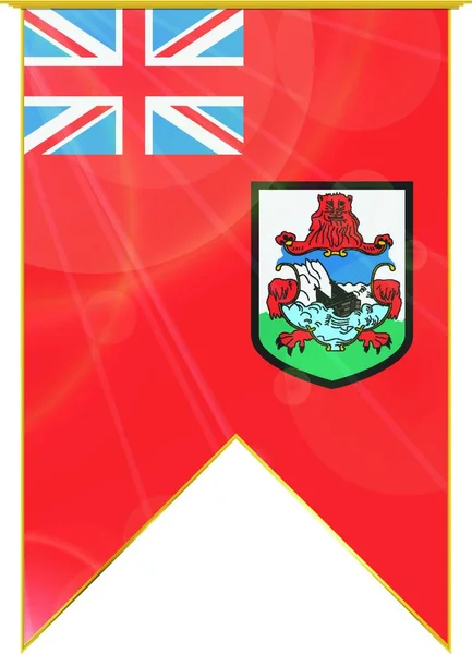 Bermuda Band Flagga Webb Enkel Illustration — Stock vektor