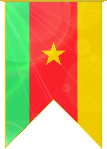 Cameroon Ribbon Flag Web Simple Illustration — Stock Vector