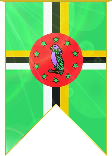 Dominica Ribbon Flagge Web Einfache Illustration — Stockvektor