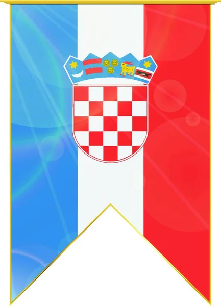 Croatia Ribbon Flag Web Simple Illustration — Stock Vector