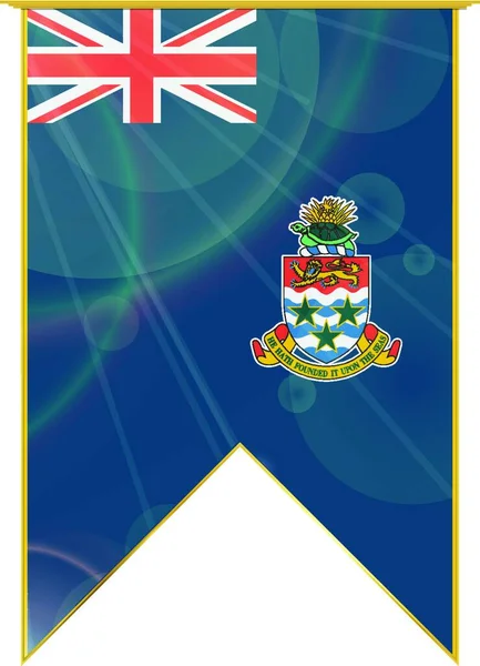 ケイマン諸島リボン旗 ウェブシンプルなイラスト — ストックベクタ