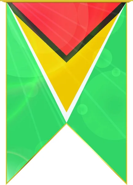 Bandera Cinta Guyana Ilustración Simple Web — Archivo Imágenes Vectoriales