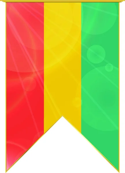Guinea Ribbon Flag Web Simple Illustration — Stock Vector