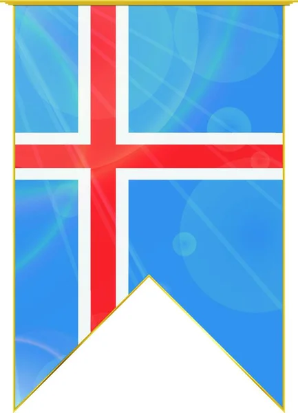 アイスランドのリボン旗 ベクトルイラスト — ストックベクタ