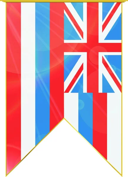 Hawai Ribbon Flag Web Simple Illustration — стоковий вектор